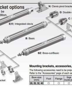 Các kiểu lắp đặt dòng xilanh CM2